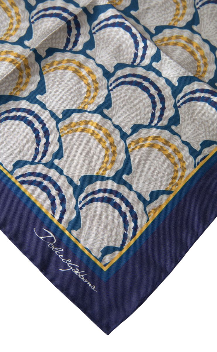 Multicolor Shell Silk Square Handkerchief Scarf