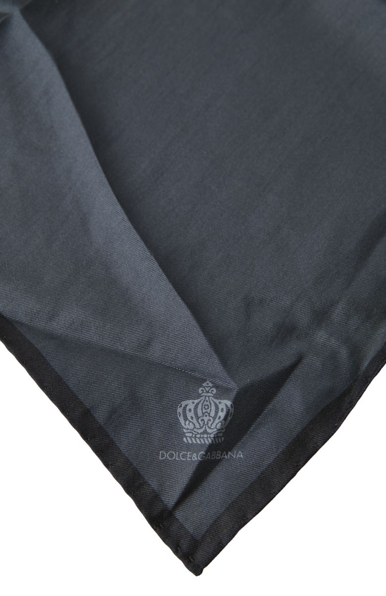 Black 100% Silk Square Handkerchief  Scarf