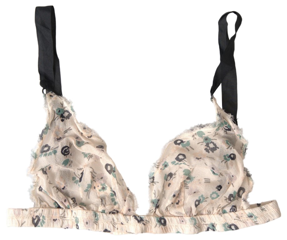 Beige Floral Underwear Bikini Bra BIK1645-IT1