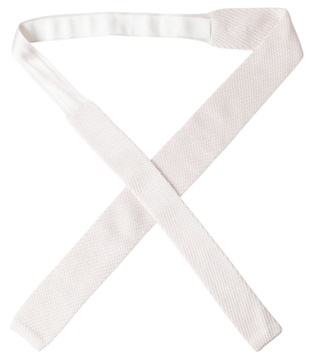White Silk Knitted Classic Men Necktie Accessory Tie