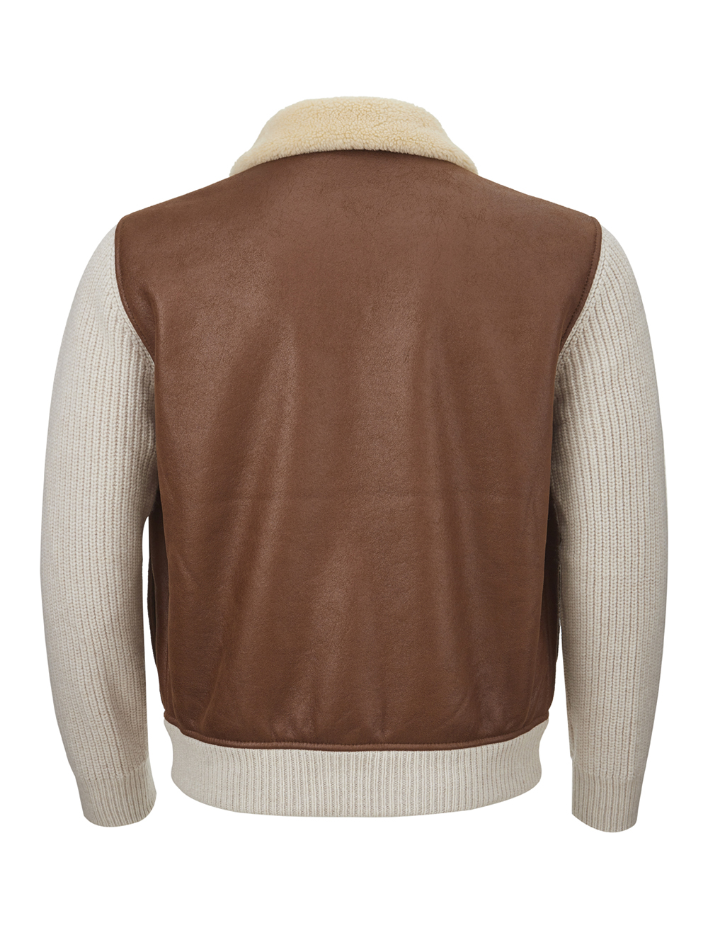 Wool and Eco-Leather Brown Jacket