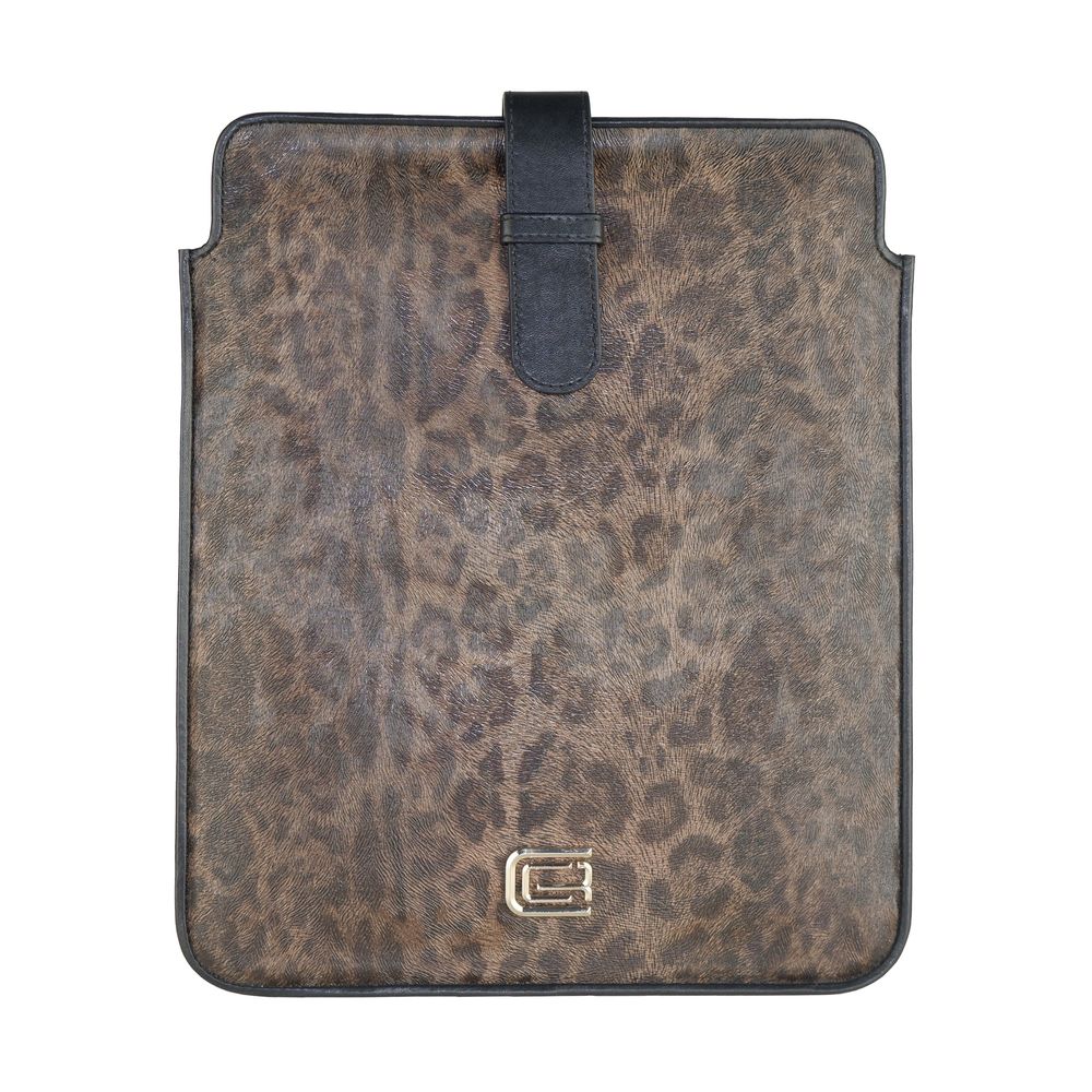 Elegant Leopard Print Calfskin Tablet Case